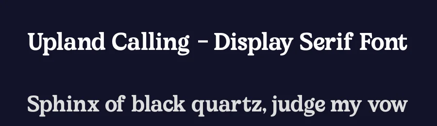 Upland Calling – Display Serif Font by timelesstype.co — Display Font — thumbnail 2