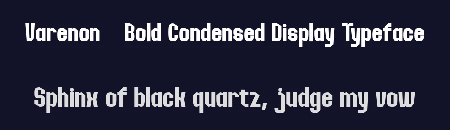 Varenon — Bold Condensed Display Typeface by Muksal Creative — Decorative Font — thumbnail 2