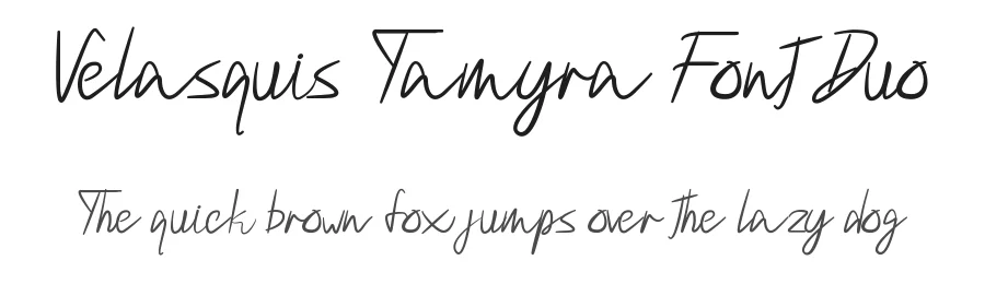 Velasquis Tamyra Font Duo by edricstudio — Script Handwritten Font