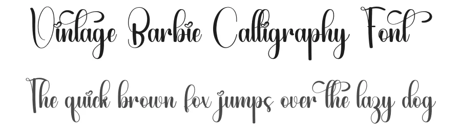 Vintage Barbie Calligraphy Font by freshtypeink — Script Handwritten Font