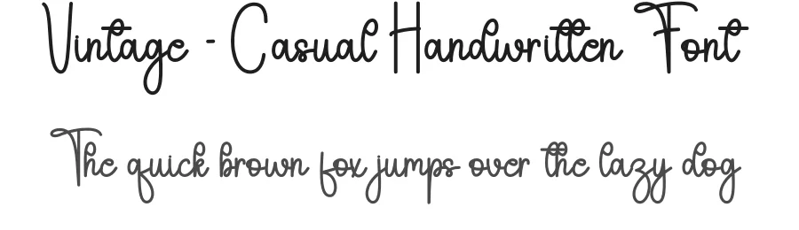 Vintage – Casual Handwritten Font by andikastudio — Script Handwritten Font