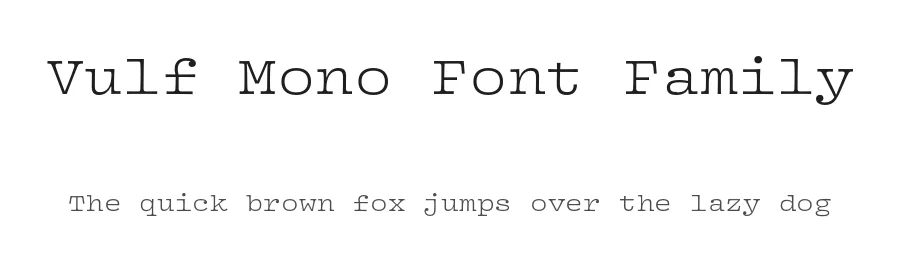 Vulf Mono Font Family by James Edmondson — Display Font