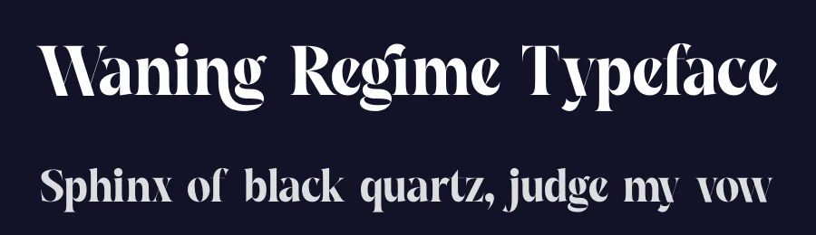 Waning Regime Typeface by timelesstype.co — Display Font — thumbnail 2