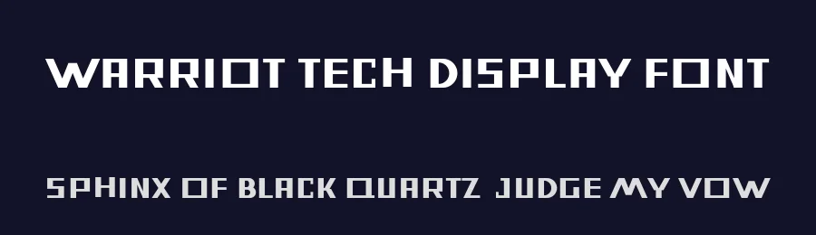 Warriot Tech Display Font by ffeeaarr — Display Font — thumbnail 2