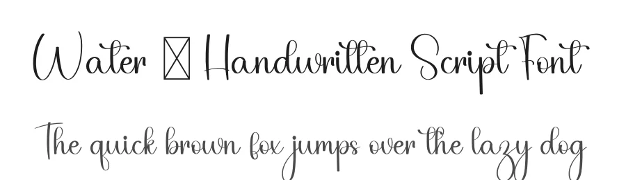 Water – Handwritten Script Font by freshtypeink — Script Handwritten Font