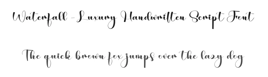 Waterfall – Luxury Handwritten Script Font by creativeletter — Script Handwritten Font