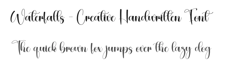 Waterfalls – Creative Handwritten Font by creativeletter — Script Handwritten Font