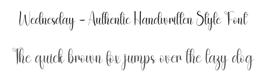 Wednesday – Authentic Handwritten Style Font by andikastudio — Script Handwritten Font