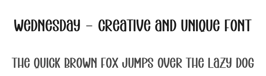 Wednesday – Creative And Unique Font by andikastudio — Display Font