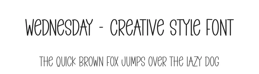 Wednesday – Creative Style Font by creativeletter — Display Font