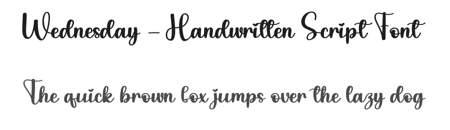 Wednesday – Handwritten Script Font by andikastudio — Script Handwritten Font