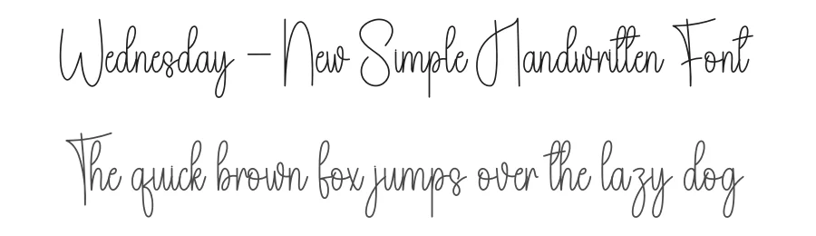 Wednesday – New Simple Handwritten Font by andikastudio — Script Handwritten Font