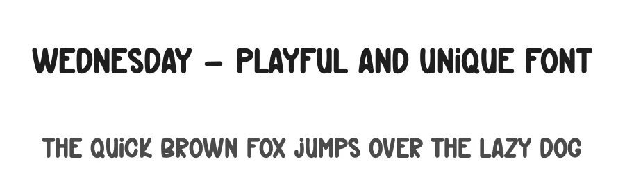 Wednesday – Playful And Unique Font by andikastudio — Display Font