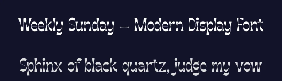 Weekly Sunday – Modern Display Font by timelesstype.co — Display Font — thumbnail 2