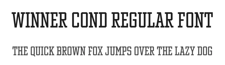 Winner Cond Regular Font by sportsfonts — Slab Serif Font