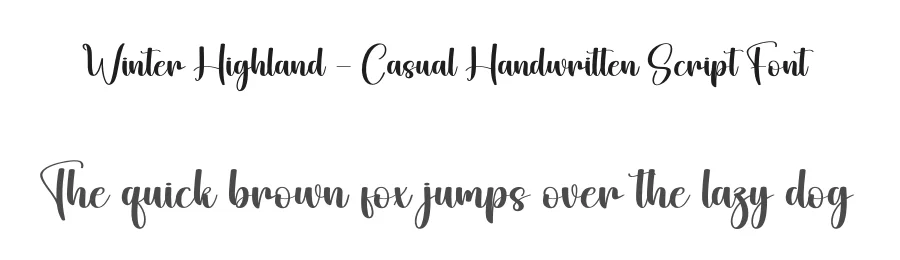 Winter Highland – Casual Handwritten Script Font by creativeletter — Script Handwritten Font