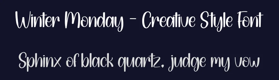 Winter Monday – Creative Style Font by creativeletter — Display Font — thumbnail 2