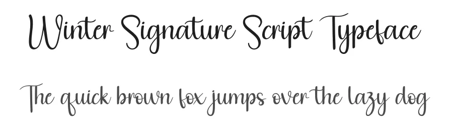 Winter Signature Script Typeface by andikastudio — Script Handwritten Font