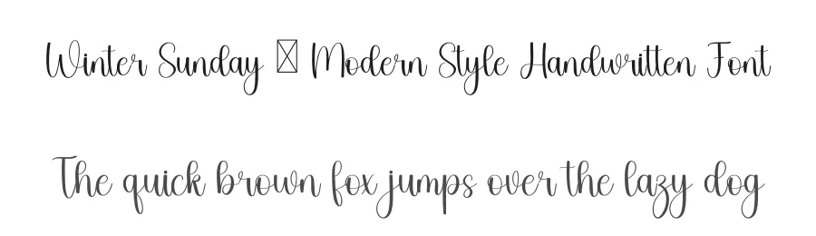 Winter Sunday – Modern Style Handwritten Font by freshtypeink — Script Handwritten Font