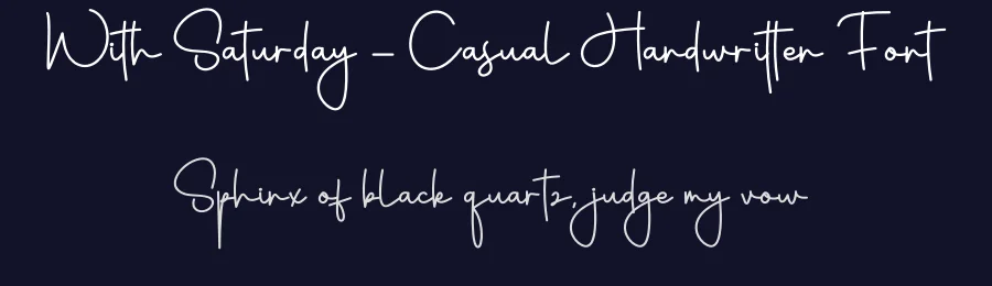 With Saturday – Casual Handwritten Font by creativeletter — Script Handwritten Font — thumbnail 2