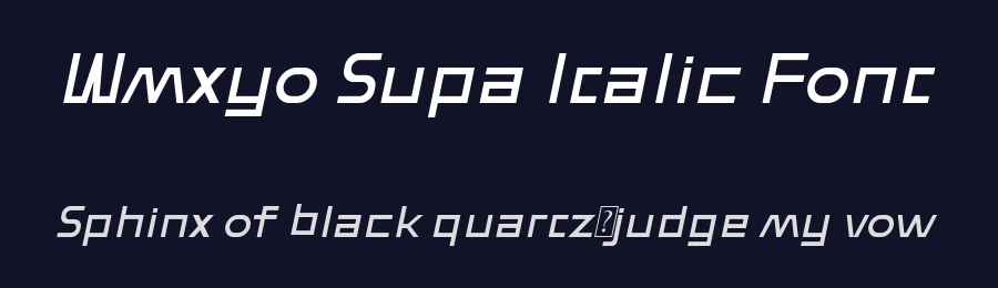 Wmxyo Supa Italic Font by ffeeaarr — Display Font — thumbnail 2