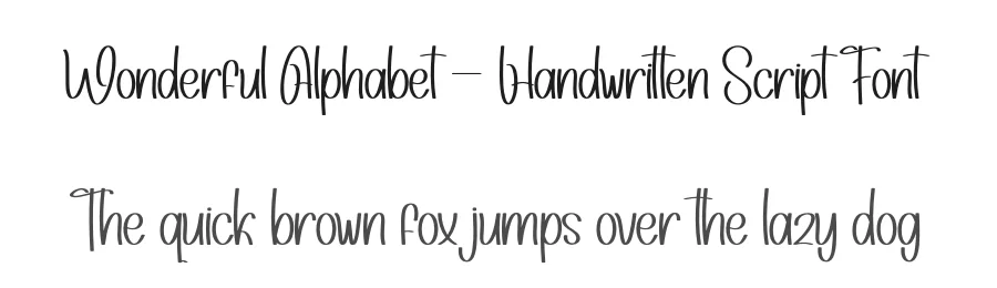 Wonderful Alphabet – Handwritten Script Font by andikastudio — Display Font