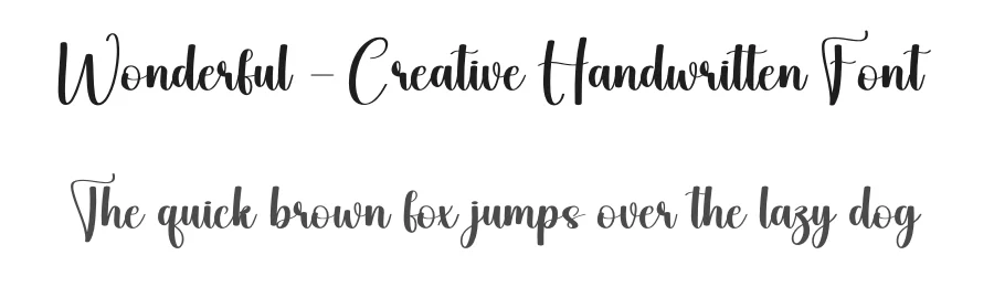 Wonderful – Creative Handwritten Font by creativeletter — Script Handwritten Font