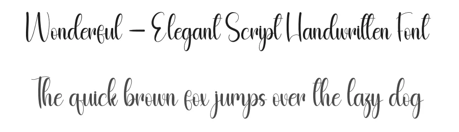 Wonderful – Elegant Script Handwritten Font by andikastudio — Script Handwritten Font