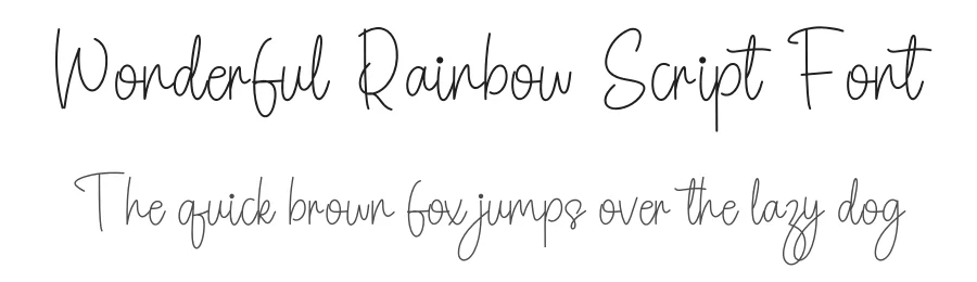 Wonderful Rainbow Script Font by freshtypeink — Script Handwritten Font