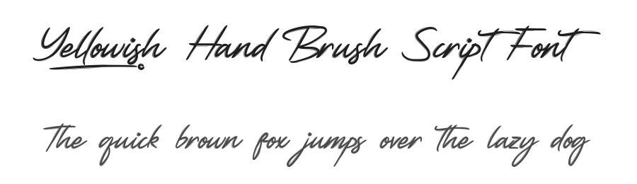 Yellowish Hand Brush Script Font by CalligraphyFonts.net — Script Handwritten Font