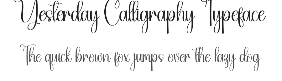 Yesterday Calligraphy Typeface by creativeletter — Script Handwritten Font