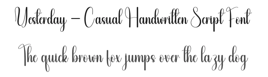 Yesterday – Casual Handwritten Script Font by andikastudio — Script Handwritten Font