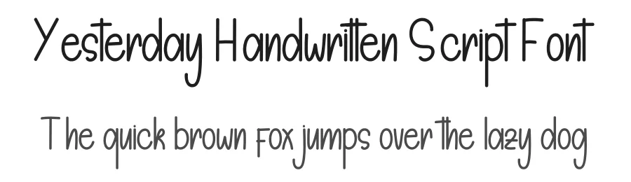 Yesterday Handwritten Script Font by freshtypeink — Script Handwritten Font