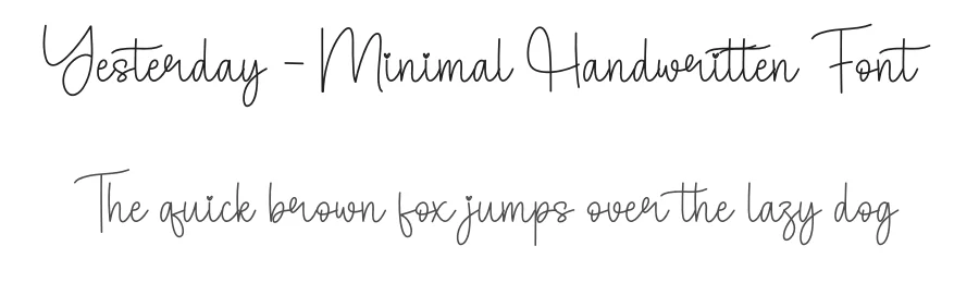 Yesterday – Minimal Handwritten Font by andikastudio — Script Handwritten Font