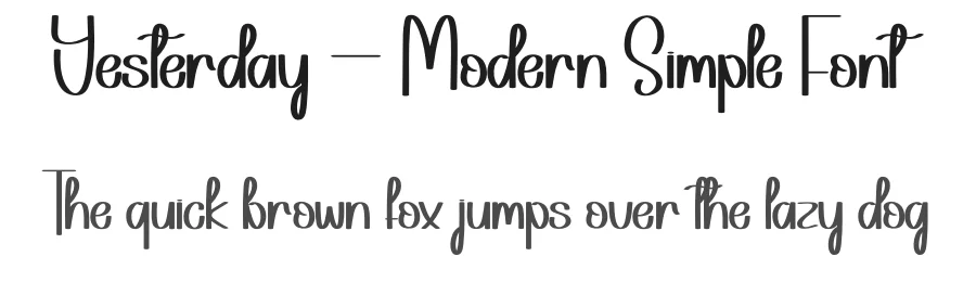 Yesterday – Modern Simple Font by andikastudio — Script Handwritten Font