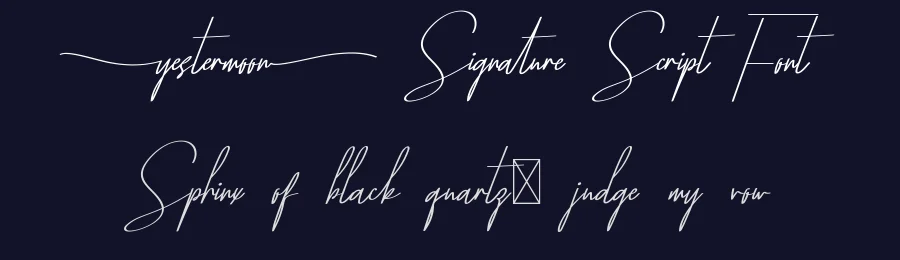Yestermoon Signature Script Font by CalligraphyFonts.net — Script Handwritten Font — thumbnail 2