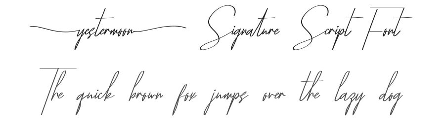 Yestermoon Signature Script Font by CalligraphyFonts.net — Script Handwritten Font