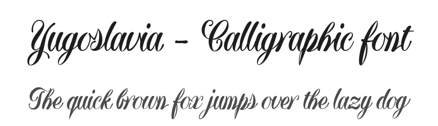 Yugoslavia β Calligraphic font by defharo β Script Handwritten Font