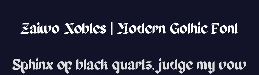 Zaiwo Nobles | Modern Gothic Font by Denustudios — Blackletter Font — thumbnail 2