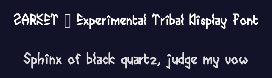 ZARKET — Experimental Tribal Display Font by idealistudio — Display Font — thumbnail 2