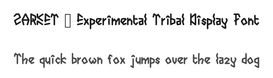 ZARKET — Experimental Tribal Display Font by idealistudio — Display Font