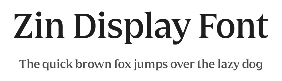 Zin Display Font by CarnokyType β Serif Font
