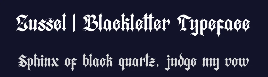 Zussel | Blackletter Typeface by Denustudios — Blackletter Font — thumbnail 2