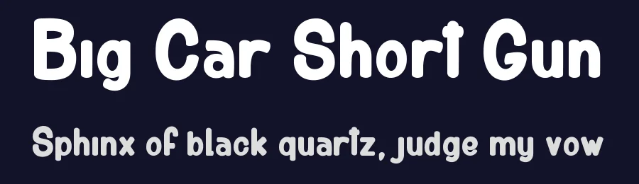Big Car Short Gun by dcoxy - Greg Medina — Decorative Font — thumbnail 2