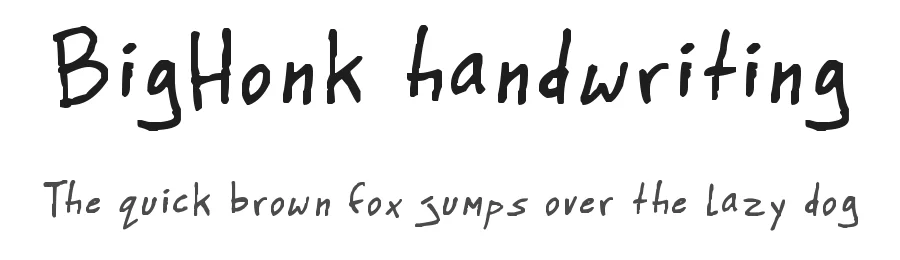 BigHonk handwriting