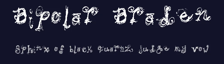 Bipolar Braden by Sarah Braden — Decorative Font — thumbnail 2