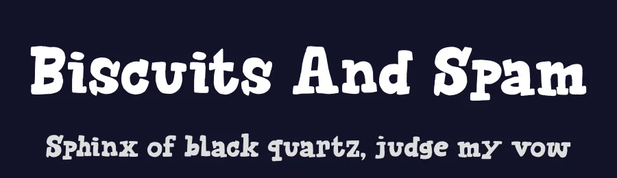 Biscuits And Spam by D K — Decorative Font — thumbnail 2
