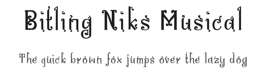 Bitling Niks Musical by Rajendra Bitling β Decorative Font
