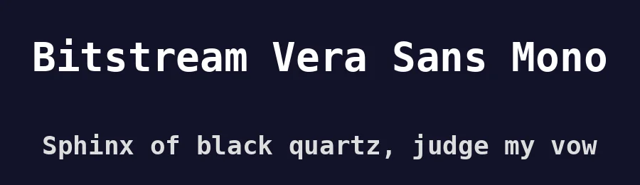 Bitstream Vera Sans Mono by The Gnome Project — Sans Serif Font — thumbnail 2