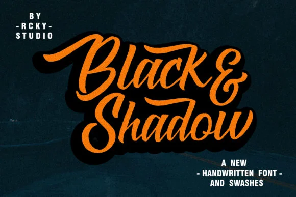 Black & Shadow Font by rckystudio — Script Handwritten Font